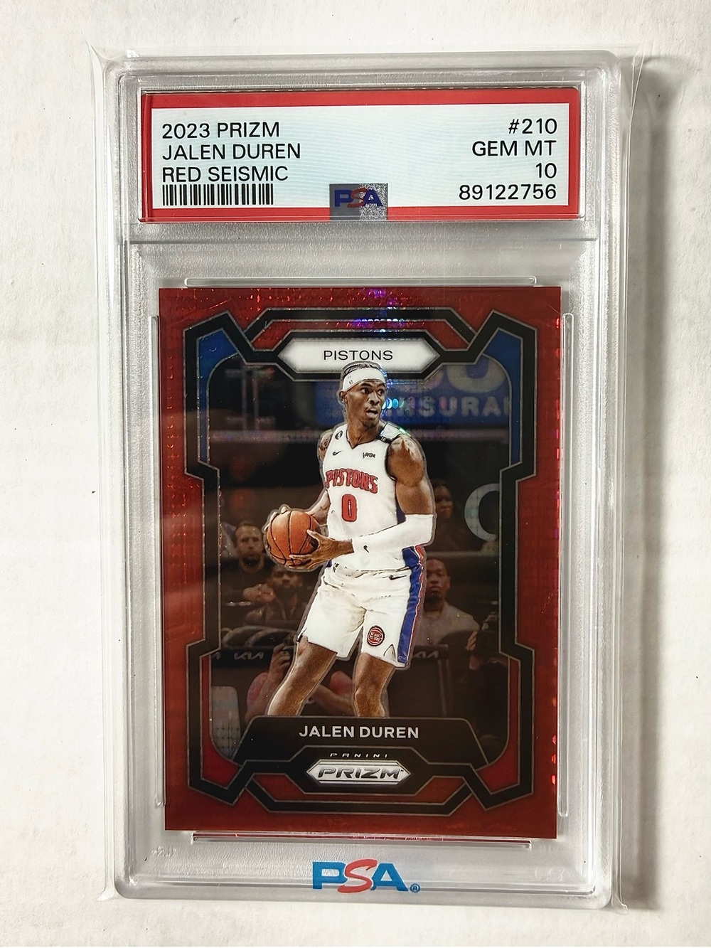 2023 Prizm Jalen Duren Red Seismic - PSA 10 182/299